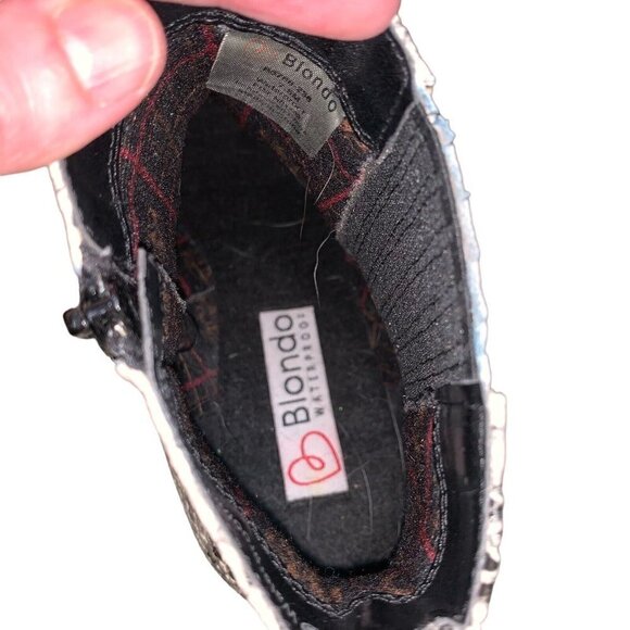 Blondo Women's Size 7.5 Waterproof Noa Ankle Bootie Leather Black Snake Print - Picture 5 of 8